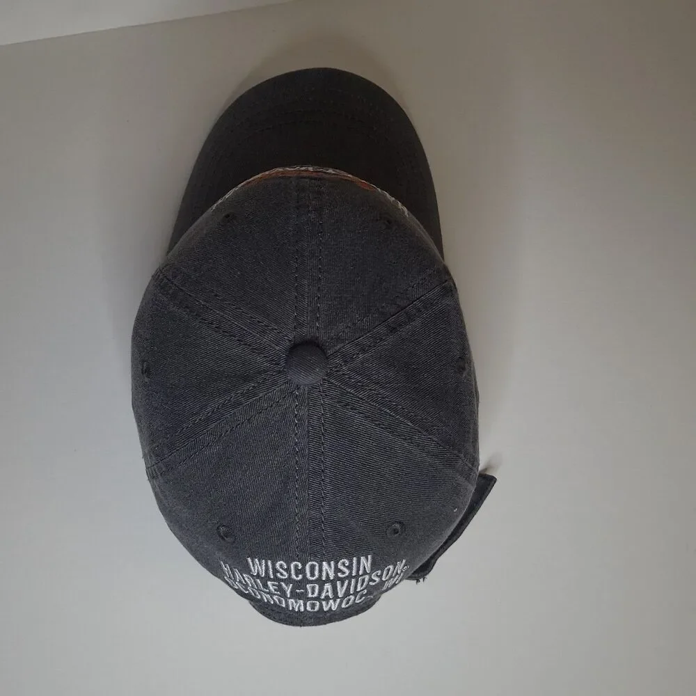 Vtg Harley Davidson Wisconsin adjustable Strapback hat